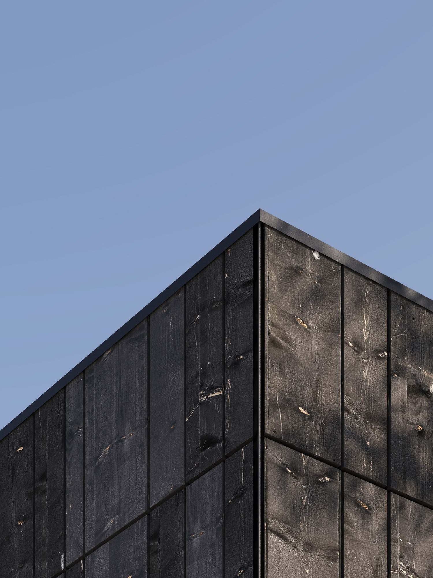Fassadendetail geschwärztes Holz